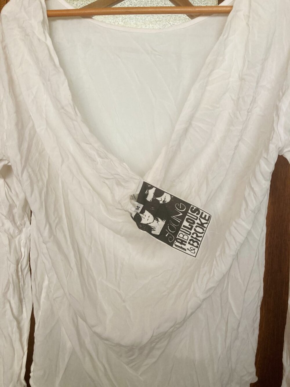 Silky Vintage YFB Young, Fabulous & Broke Cowl back Top. S/M - Picture 8 of 8